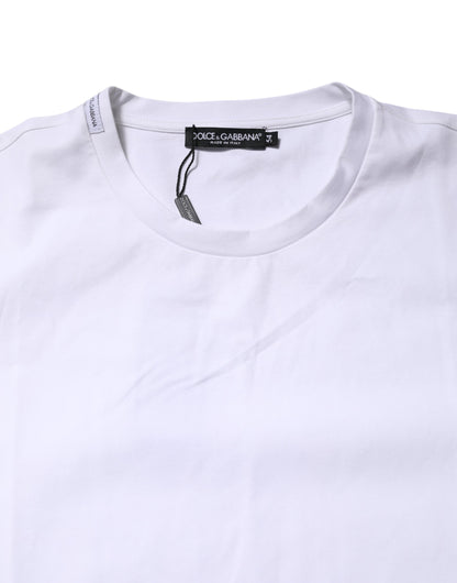 Dolce &amp; Gabbana White Cotton Short Sleeves Crew Neck T-shirt