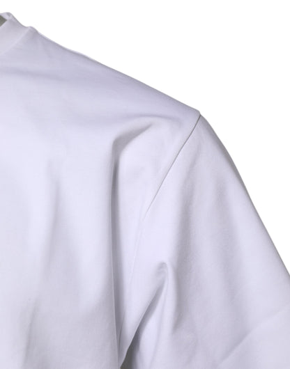 Dolce &amp; Gabbana White Cotton Short Sleeves Crew Neck T-shirt