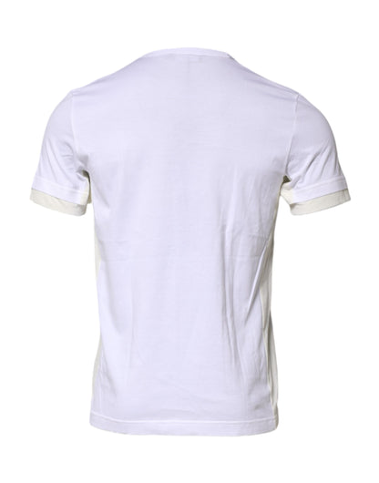 Dolce &amp; Gabbana White Cotton Pocket Short Sleeves T-shirt