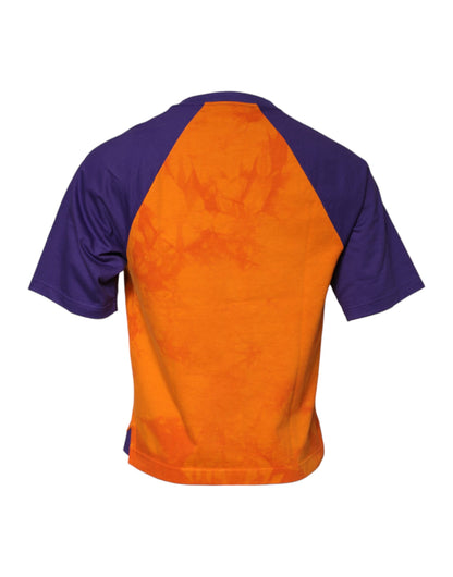 Dolce &amp; Gabbana Orange Purple Printed Round Neck T-shirt