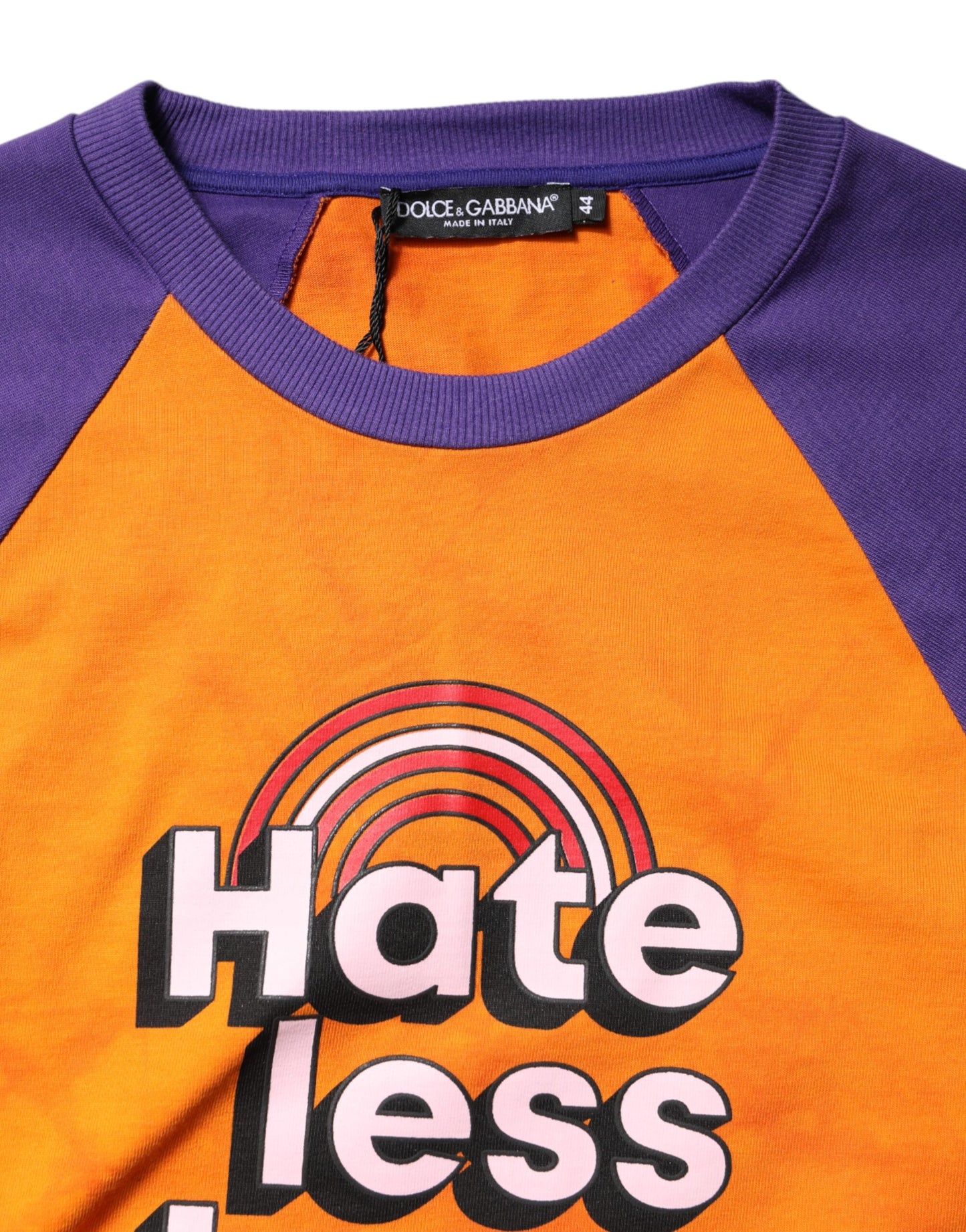 Dolce &amp; Gabbana Orange Purple Printed Round Neck T-shirt
