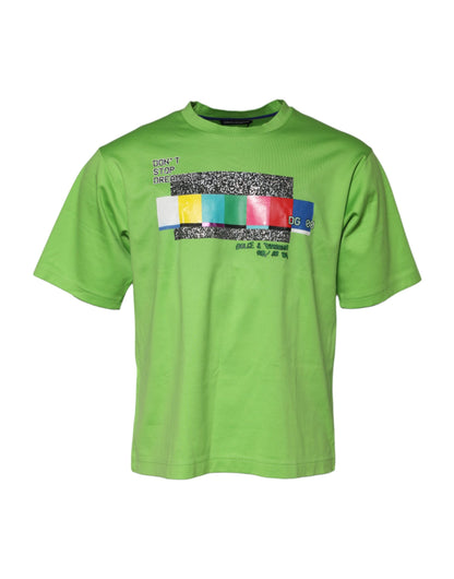 Dolce &amp; Gabbana Green Graphic Printed Round Neck T-shirt
