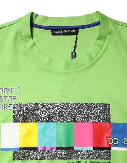 Dolce &amp; Gabbana Green Graphic Printed Round Neck T-shirt