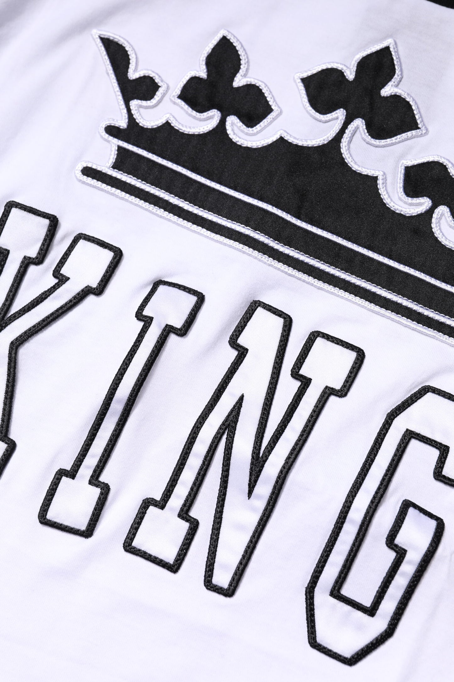 Dolce &amp; Gabbana White Cotton Crown King Embroidery T-shirt