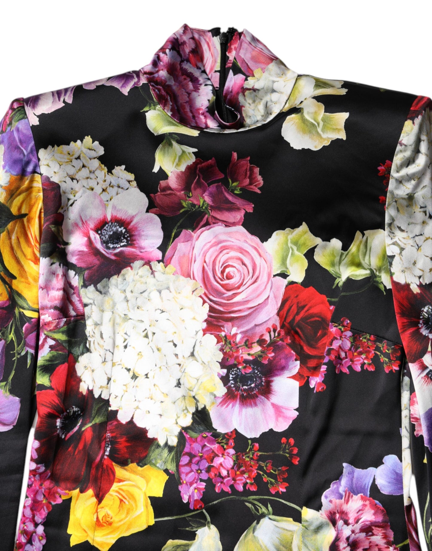 Dolce &amp; Gabbana Multicolor Ortensies Long Sleeves Blouse Top