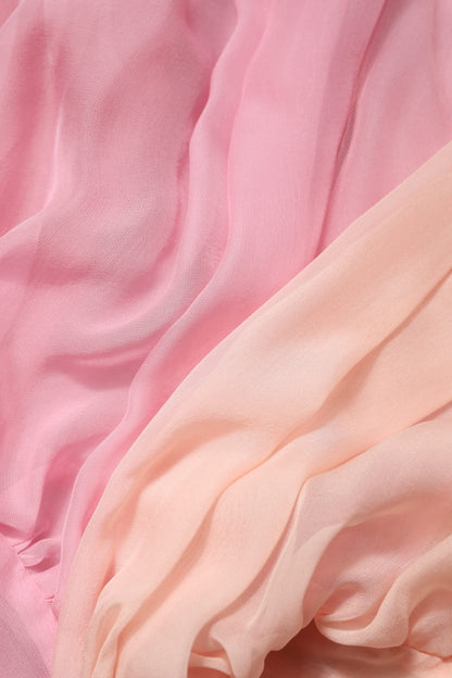 Dolce &amp; Gabbana Pink Plunging V-neck Long Sleeves Blouse Top