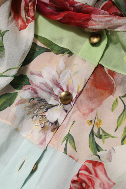Dolce &amp; Gabbana Multicolor Floral Patchwork Long Sleeves Top