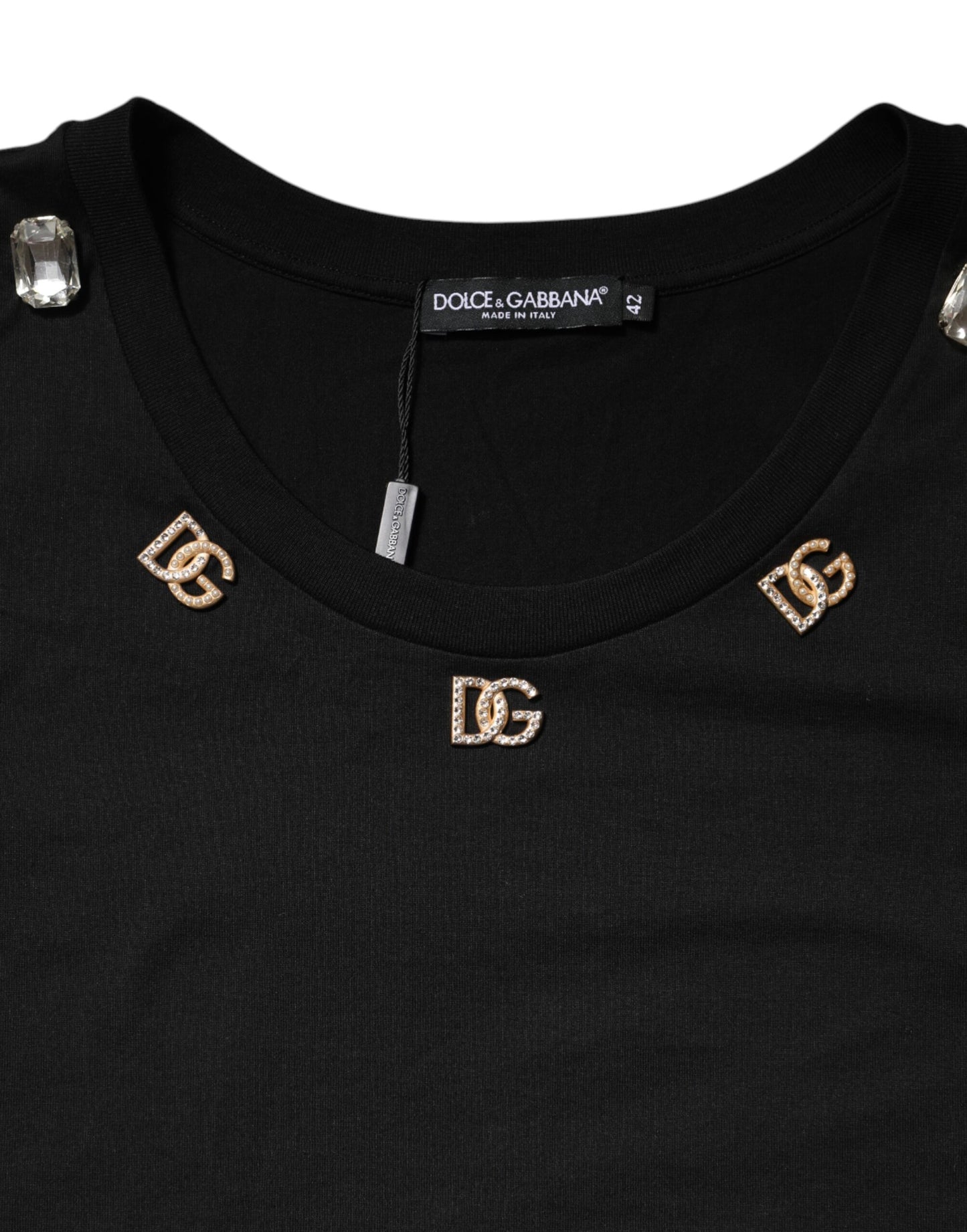Dolce &amp; Gabbana Black DG Embellished Sleeveless Tank Top