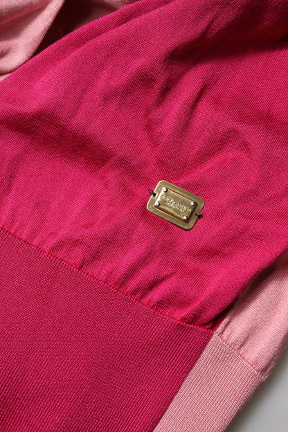 Dolce &amp; Gabbana Pink Short Sleeves Buttoned Ascot Collar Top