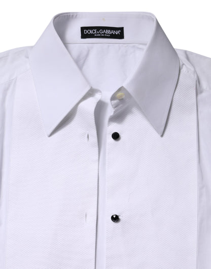 Dolce &amp; Gabbana White Cotton Short Sleeves Collared Polo Top