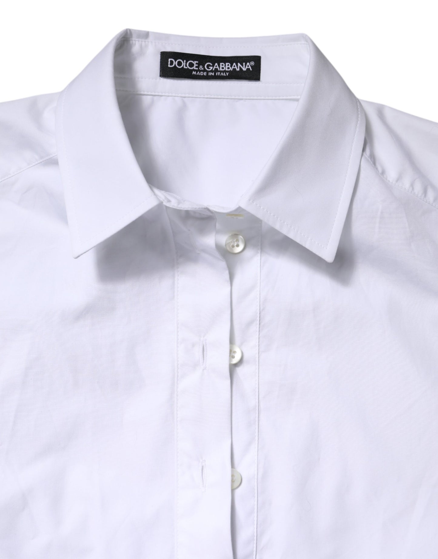 Dolce &amp; Gabbana White Cotton Short Sleeves Collared Polo Top