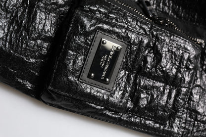 Chaqueta bomber con cremallera completa y placa del logotipo en negro de Dolce &amp; Gabbana