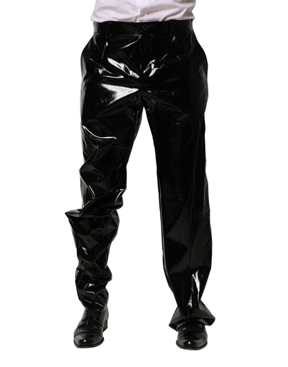 Pantalones rectos de nailon negro para hombre de Dolce &amp; Gabbana