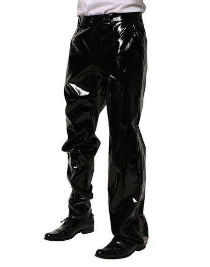 Pantalones rectos de nailon negro para hombre de Dolce &amp; Gabbana
