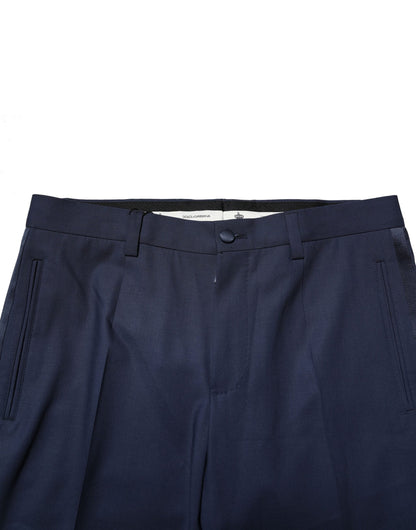 Vestido de lana azul oscuro y pantalones formales de Dolce &amp; Gabbana