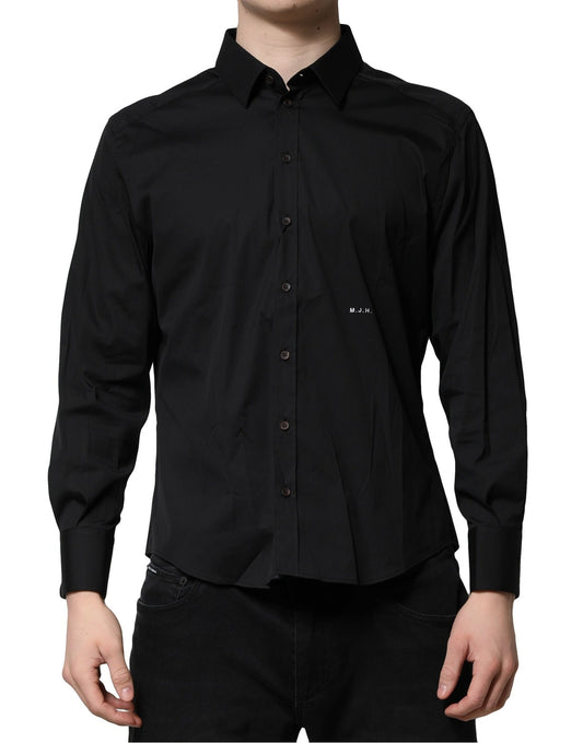 Camisa formal de vestir para hombre de algodón Dolce &amp; Gabbana SARTORIA negra