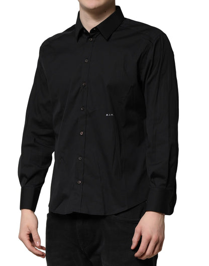 Camisa formal de vestir para hombre de algodón Dolce &amp; Gabbana SARTORIA negra