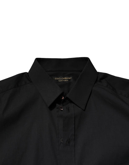 Camisa formal de vestir para hombre de algodón Dolce &amp; Gabbana SARTORIA negra