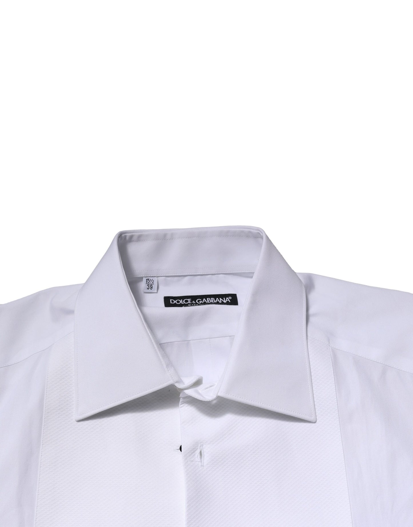 Camisa formal de algodón con corona dorada blanca de Dolce &amp; Gabbana