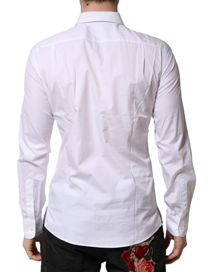 Camisa formal de popelina de algodón blanca Dolce &amp; Gabbana para hombre