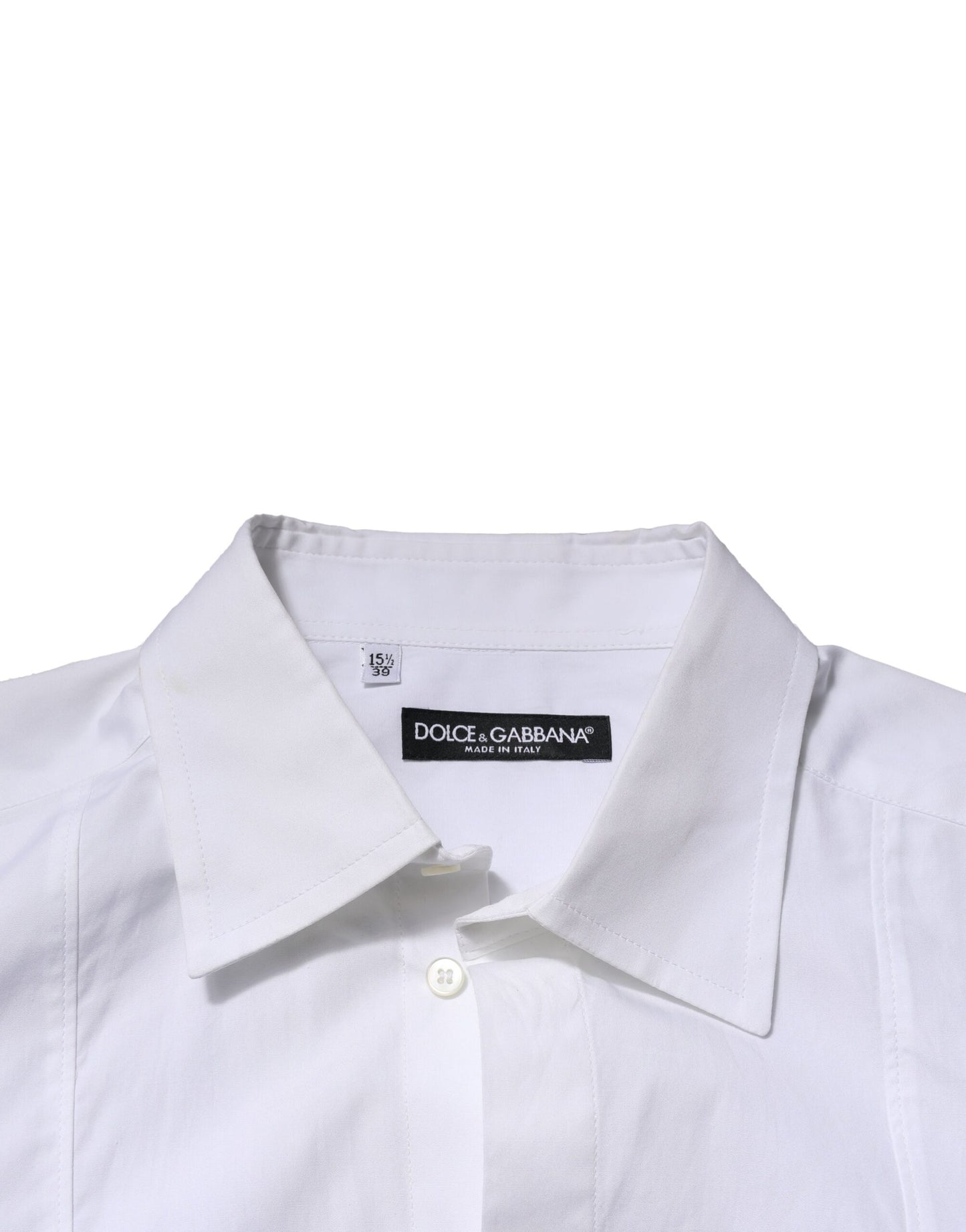 Camisa formal de popelina de algodón blanca Dolce &amp; Gabbana para hombre