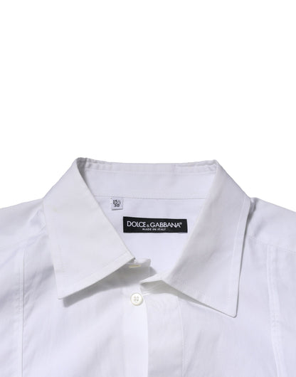 Camisa formal de popelina de algodón blanca Dolce &amp; Gabbana para hombre