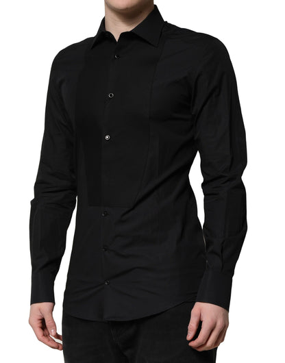 Vestido y camisa formal de manga larga Dolce &amp; Gabbana en negro dorado