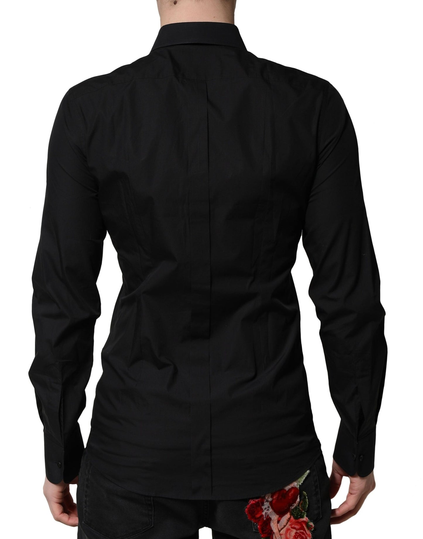 Vestido y camisa formal de manga larga Dolce &amp; Gabbana en negro dorado