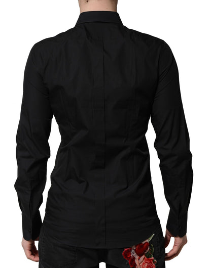 Vestido y camisa formal de manga larga Dolce &amp; Gabbana en negro dorado
