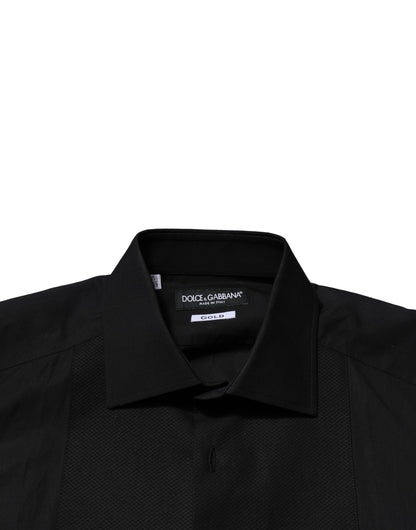 Vestido y camisa formal de manga larga Dolce &amp; Gabbana en negro dorado