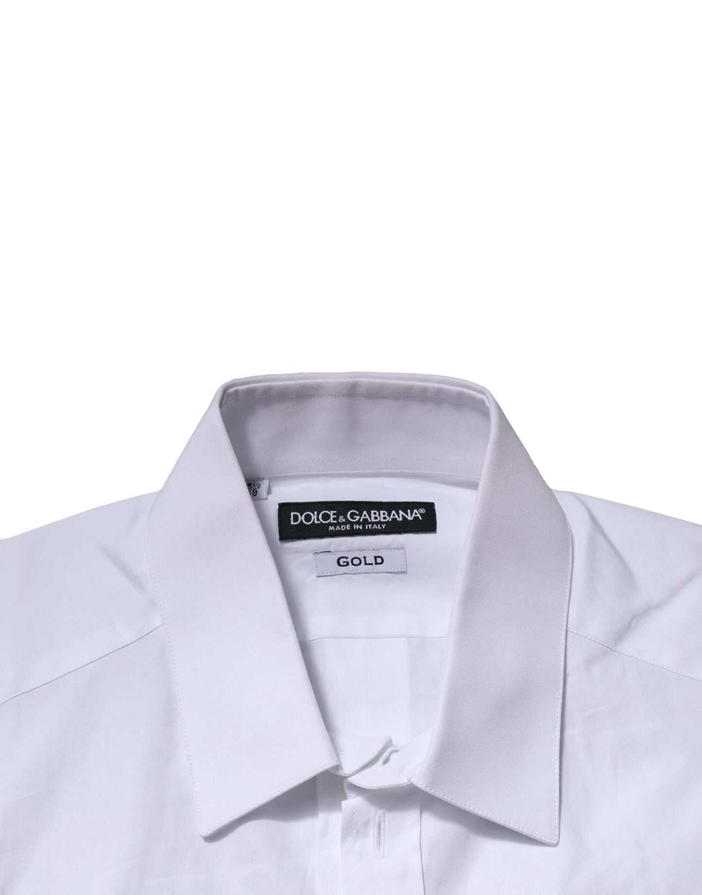 Camisa informal de manga corta Dolce &amp; Gabbana de algodón blanco dorado