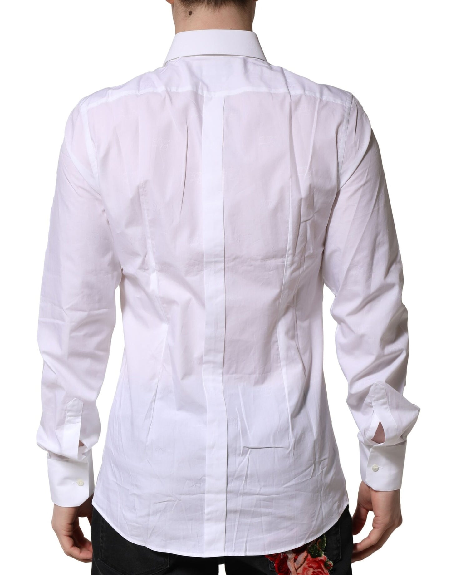 Vestido y camisa formal de manga larga Dolce &amp; Gabbana en blanco dorado
