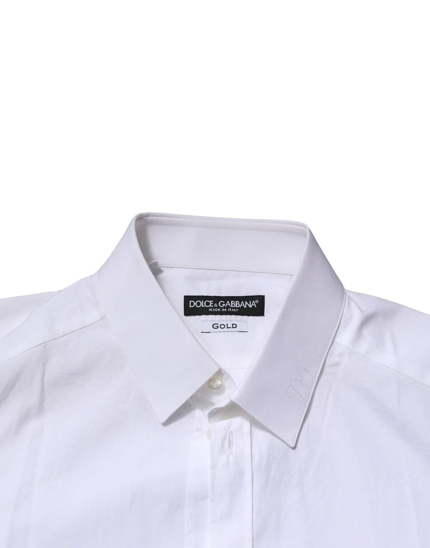 Vestido y camisa formal de manga larga Dolce &amp; Gabbana en blanco dorado