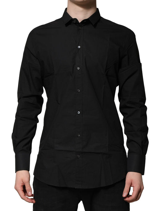 Vestido y camisa formal de manga larga Dolce &amp; Gabbana en negro dorado