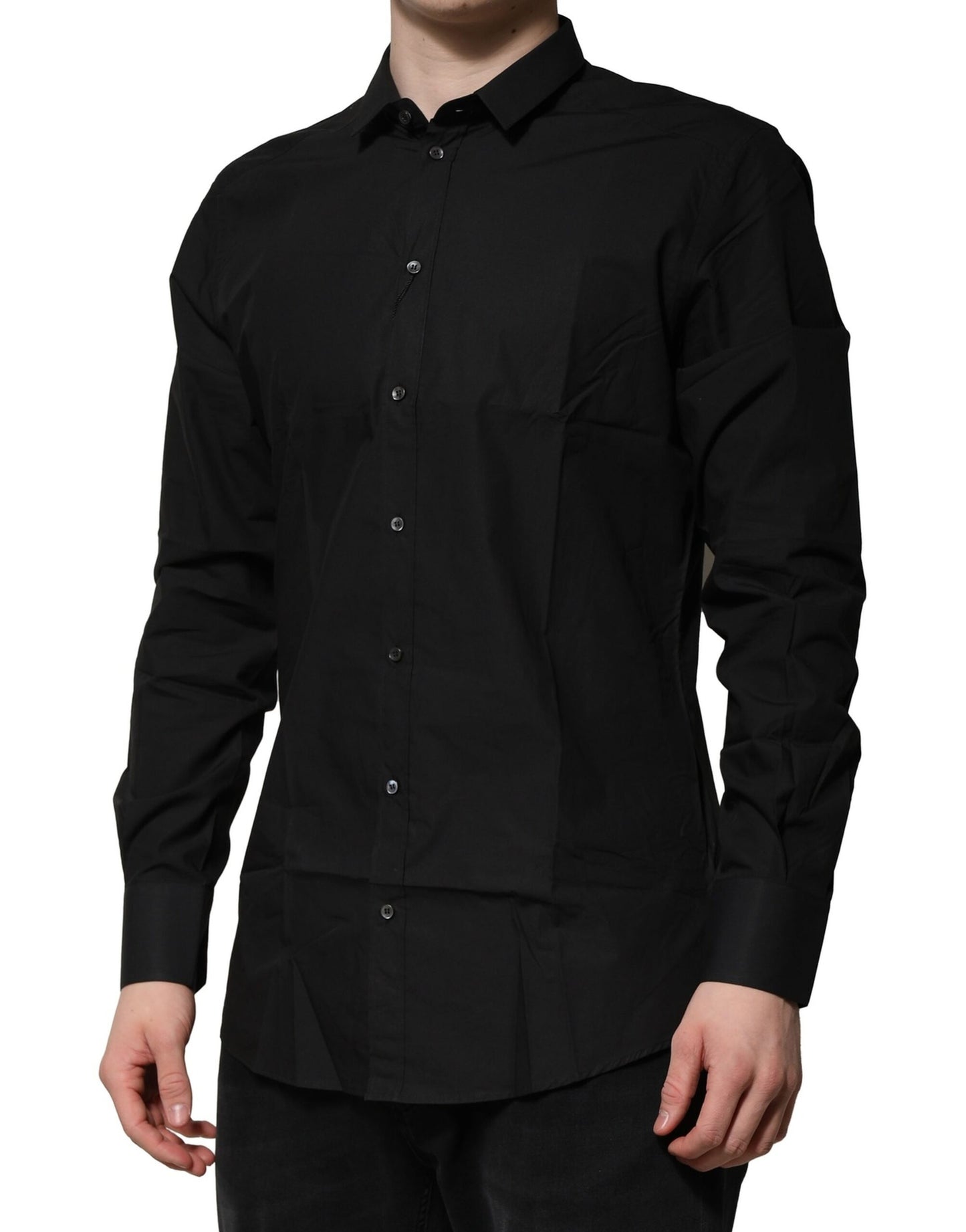 Vestido y camisa formal de manga larga Dolce &amp; Gabbana en negro dorado