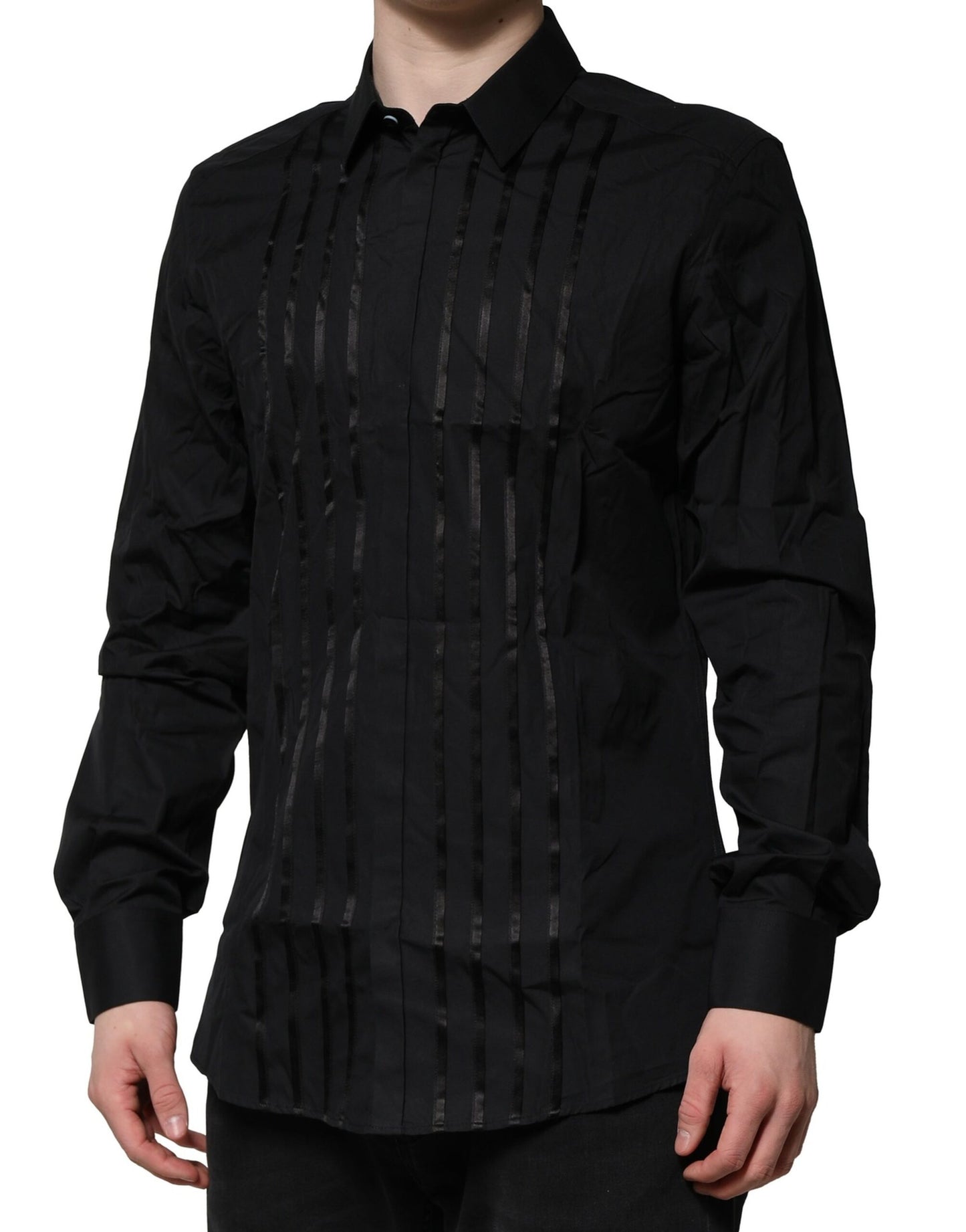 Camisa formal de vestir para hombre Dolce &amp; Gabbana de algodón negro dorado
