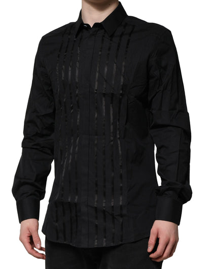 Camisa formal de vestir para hombre Dolce &amp; Gabbana de algodón negro dorado