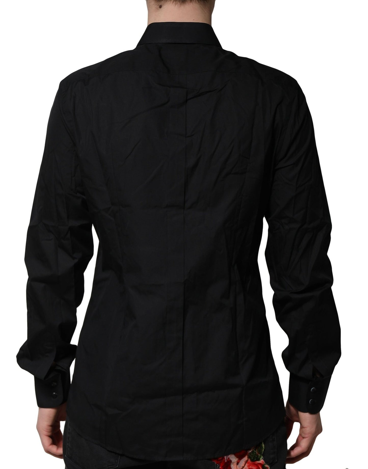 Camisa formal de vestir para hombre Dolce &amp; Gabbana de algodón negro dorado