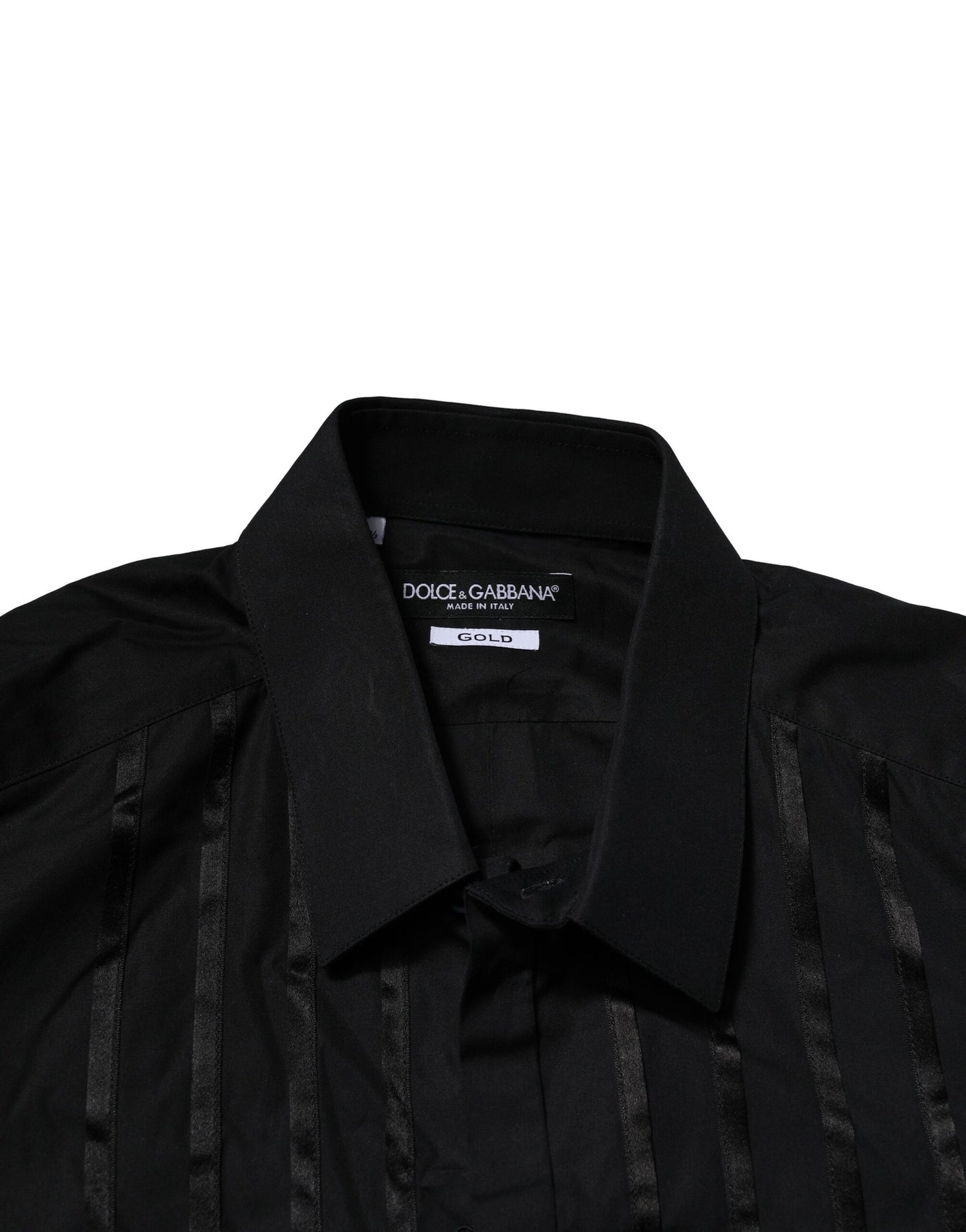 Camisa formal de vestir para hombre Dolce &amp; Gabbana de algodón negro dorado