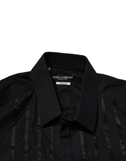 Camisa formal de vestir para hombre Dolce &amp; Gabbana de algodón negro dorado