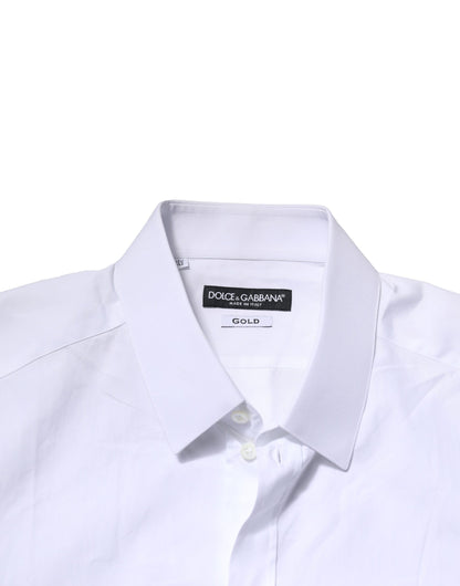Camisa formal de vestir para hombre Dolce &amp; Gabbana de algodón blanco dorado