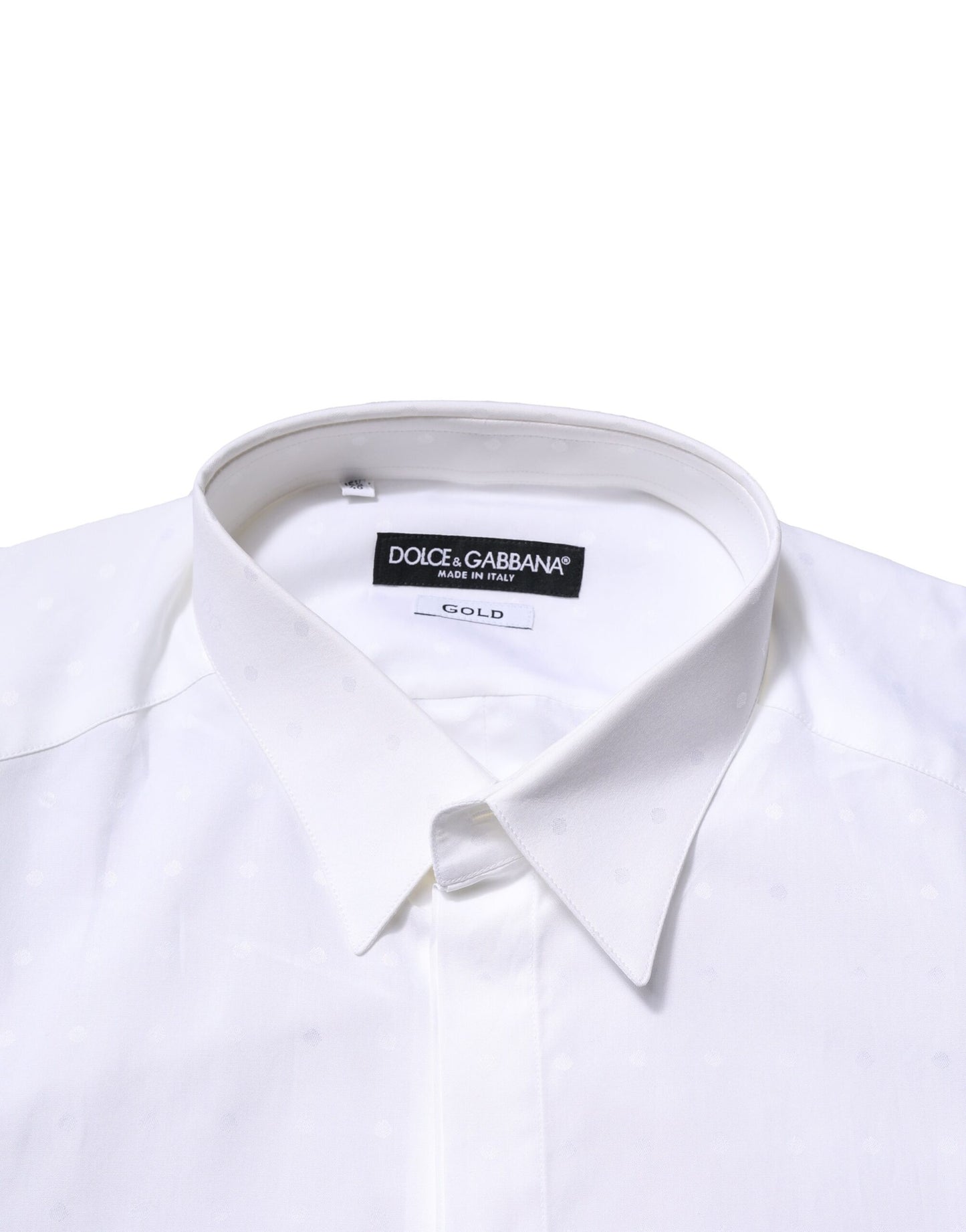 Camisa formal de manga larga Dolce &amp; Gabbana de algodón blanco dorado