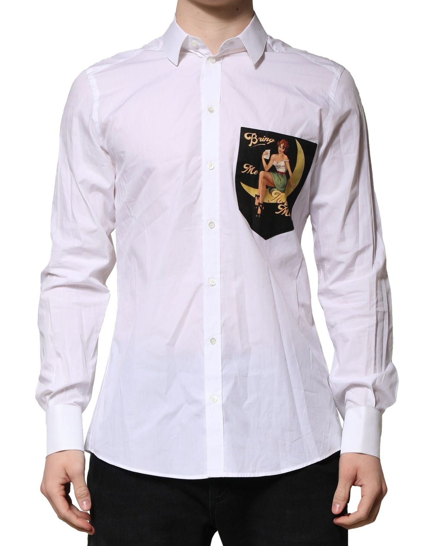 Camisa formal de manga larga para hombre MARTINI blanca de Dolce &amp; Gabbana