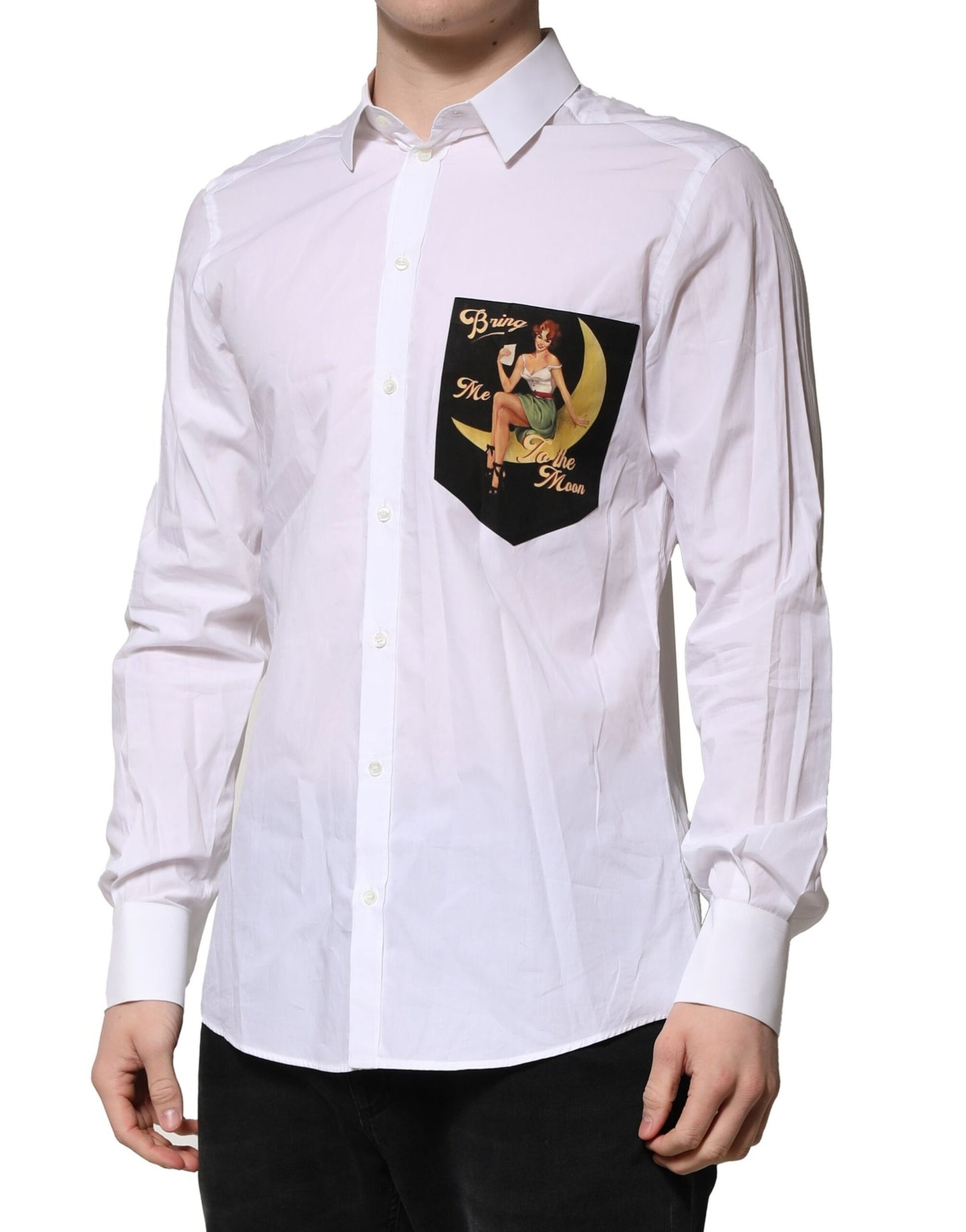 Camisa formal de manga larga para hombre MARTINI blanca de Dolce &amp; Gabbana
