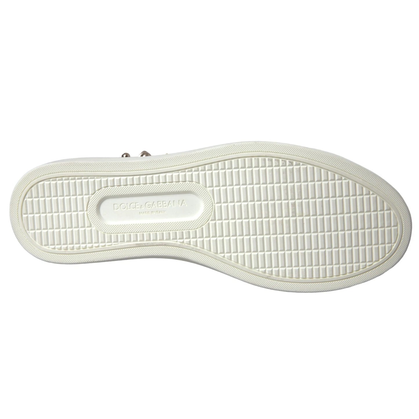 Dolce &amp; Gabbana Zapatillas De Deporte De Corazón Rojo Dorado De Cuero Blanco Zapatos
