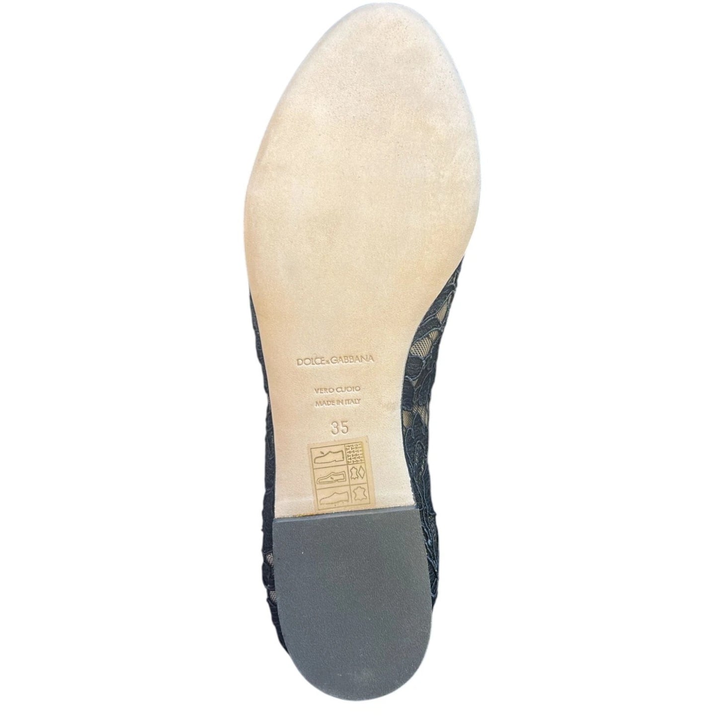 Bailarinas Dolce &amp; Gabbana con encaje negro y cristales, estilo mocasín