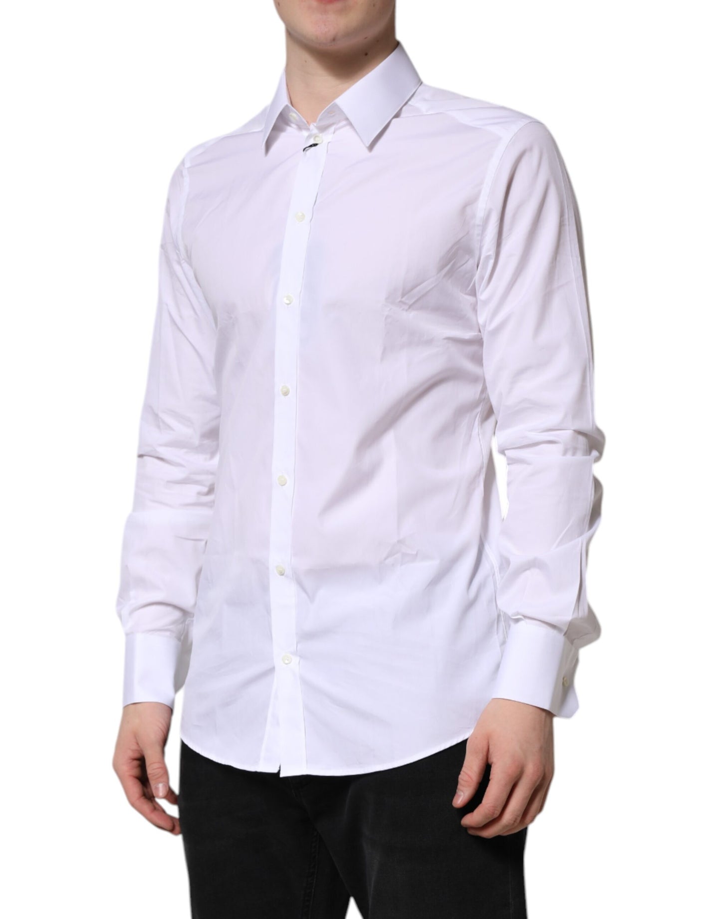 Vestido y camisa formal de manga larga Dolce &amp; Gabbana en blanco dorado