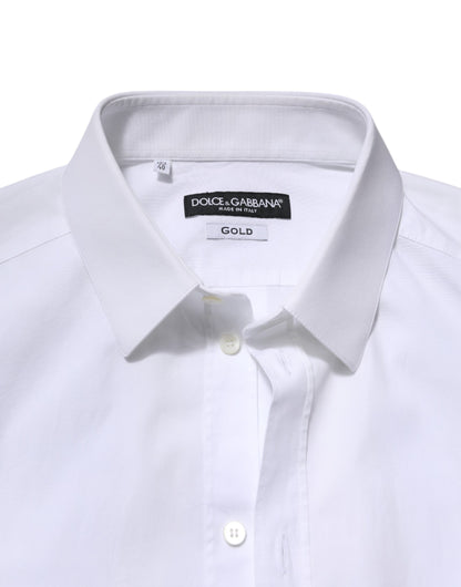 Vestido y camisa formal de manga larga Dolce &amp; Gabbana en blanco dorado