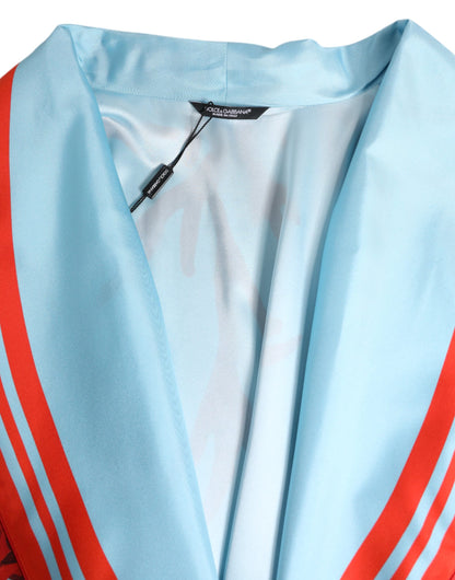Chaqueta de vestir cruzada con estampado coral rojo azul de Dolce &amp; Gabbana