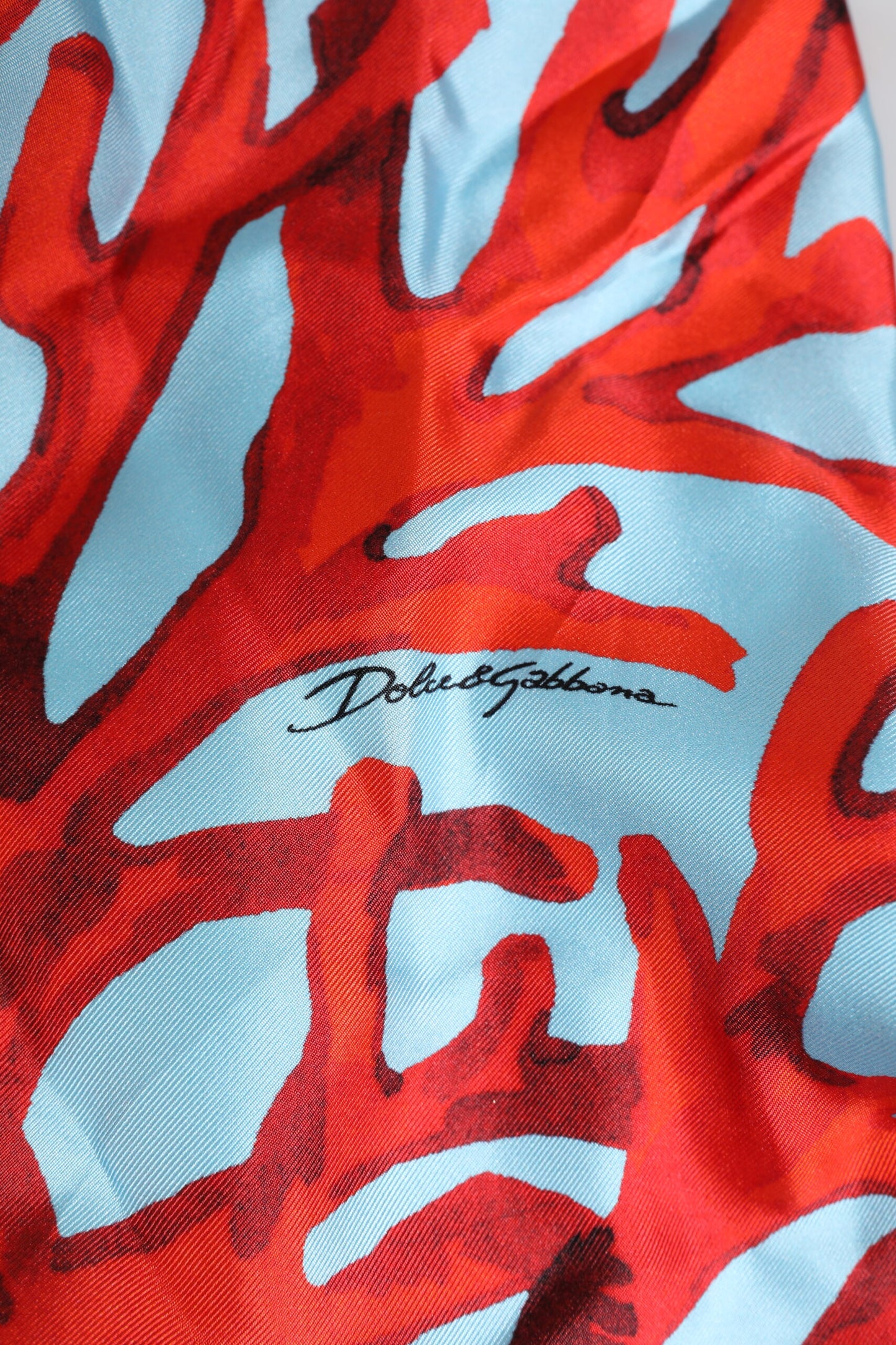 Chaqueta de vestir cruzada con estampado coral rojo azul de Dolce &amp; Gabbana